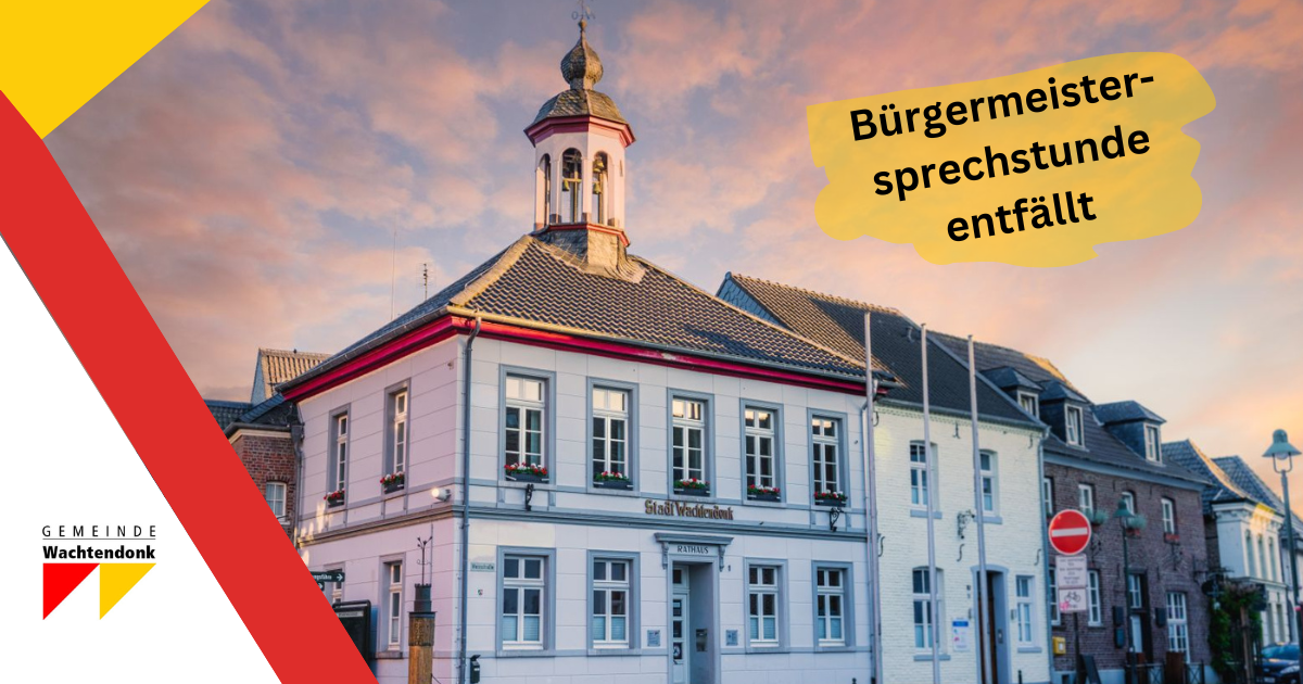 Bürgermeistersprechstunde entfällt