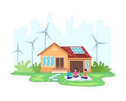 House with clean energy concept